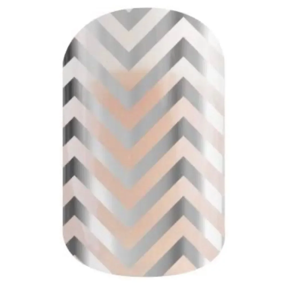 Jamberry Silver Chevron Full Sheet Nail Wraps 8C45